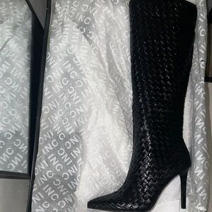 INC International Concepts Black Over-the-Knee Stiletto Boot